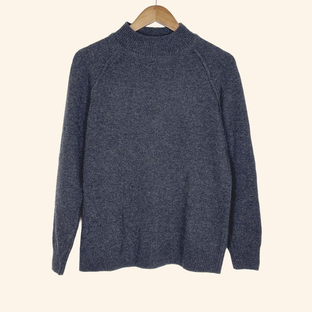 Charcoal Wool Blend Mock Neck Sweater Size M